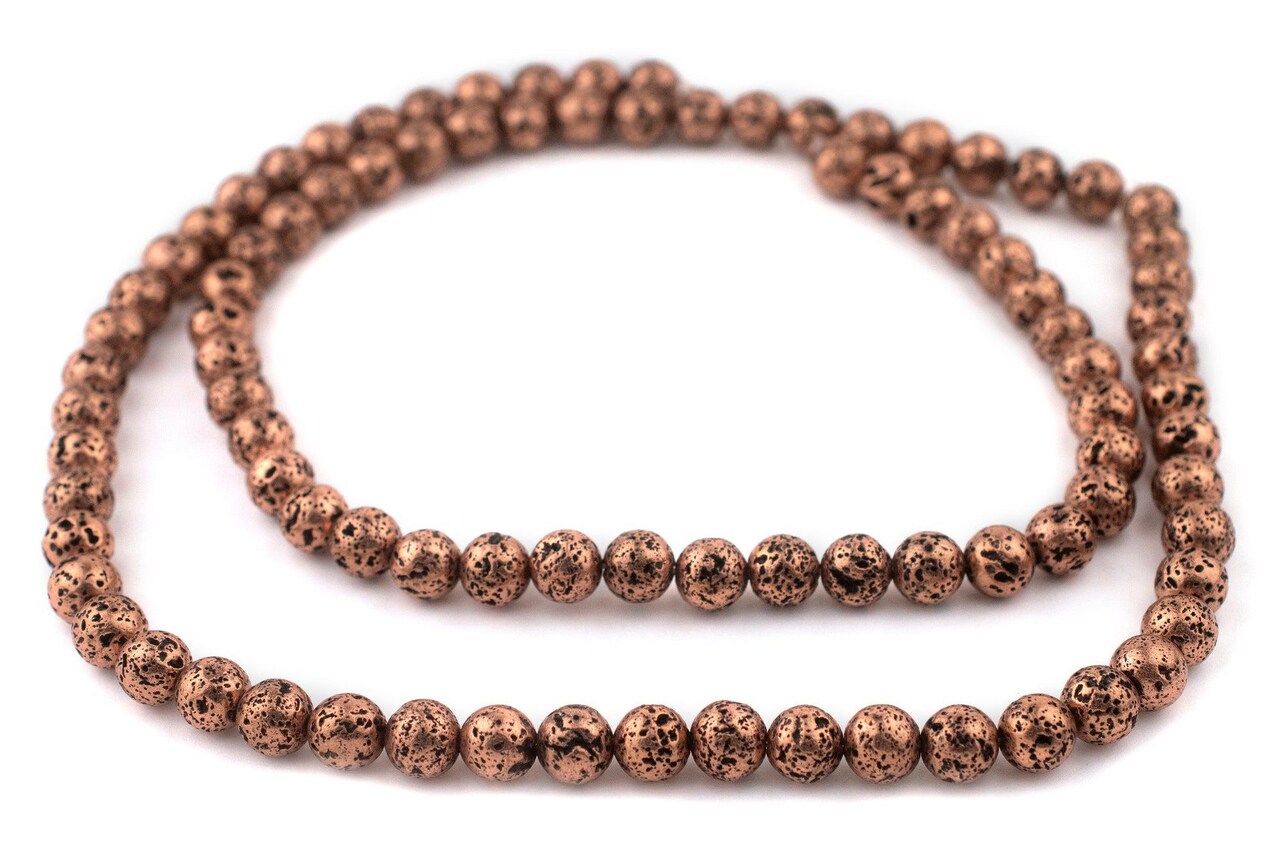 The Bead Chest® Metallic Electroplated Lava Beads, 15 Inch Strand, Available in 6 Colors